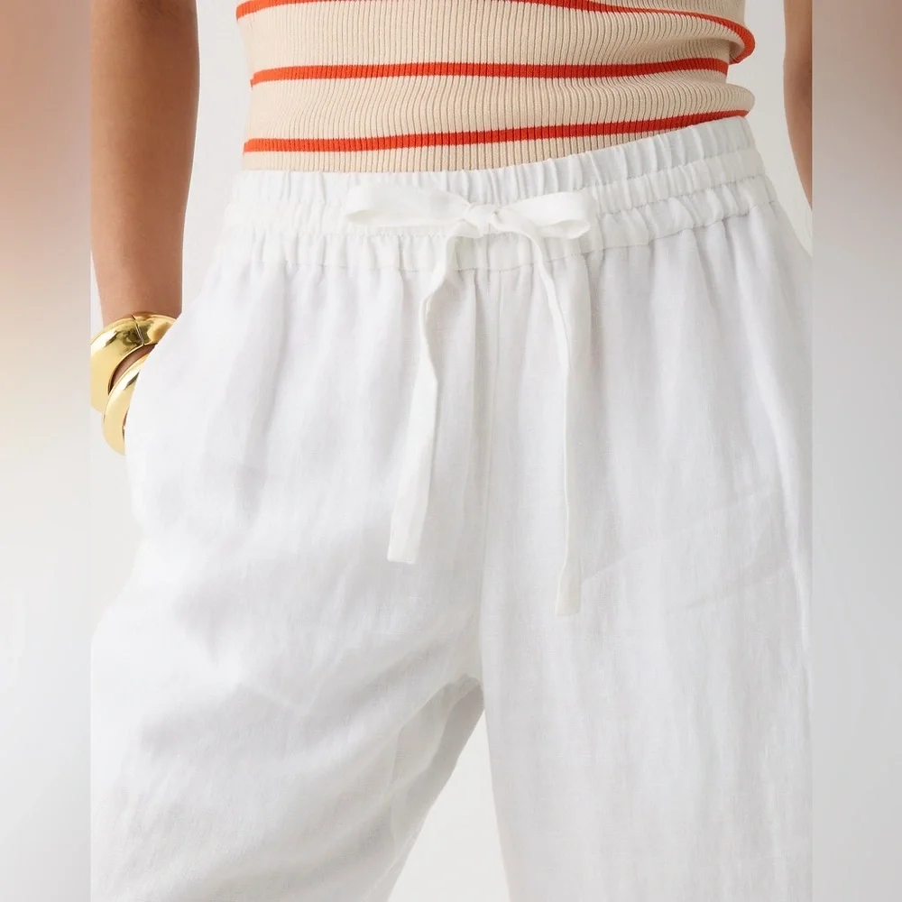 J.Crew Linen Tall wide-leg seaside pant in linen BO812
